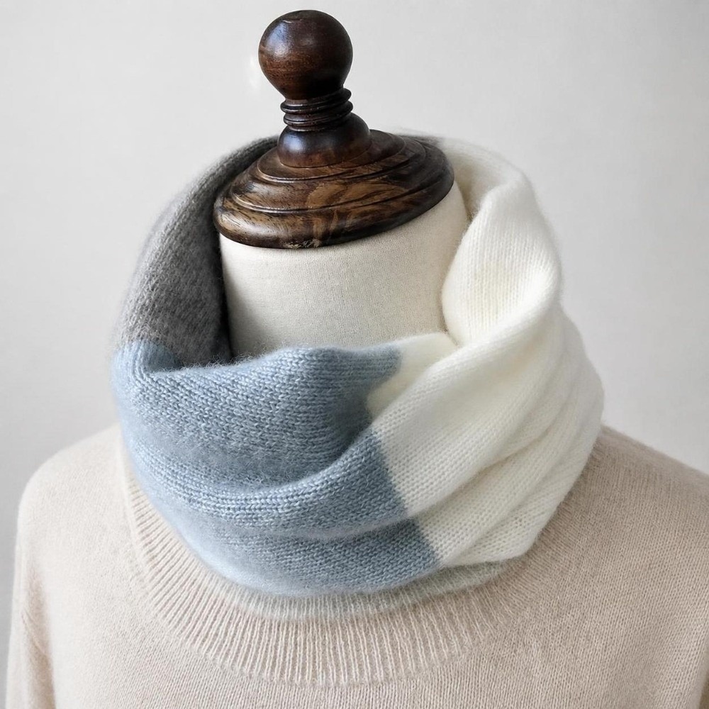 Infinity Scarf Knit - Zachte, gekleurde Infinity-sjaal, winddicht, rekbaar, gebreide