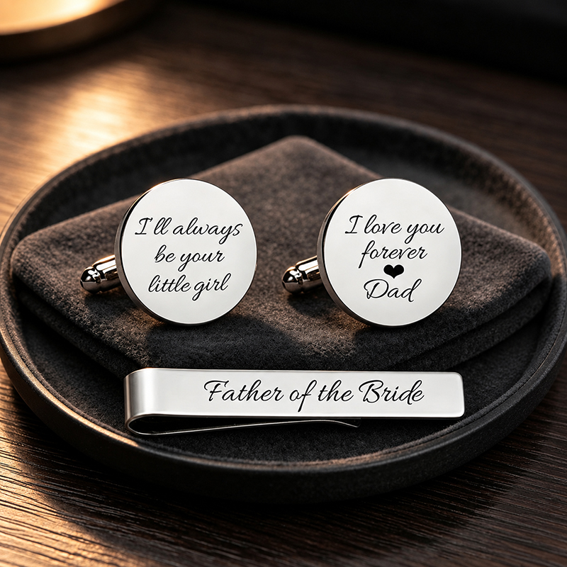 Tie Bar Set Gift - Set van manchetknopen en stropdasclip van