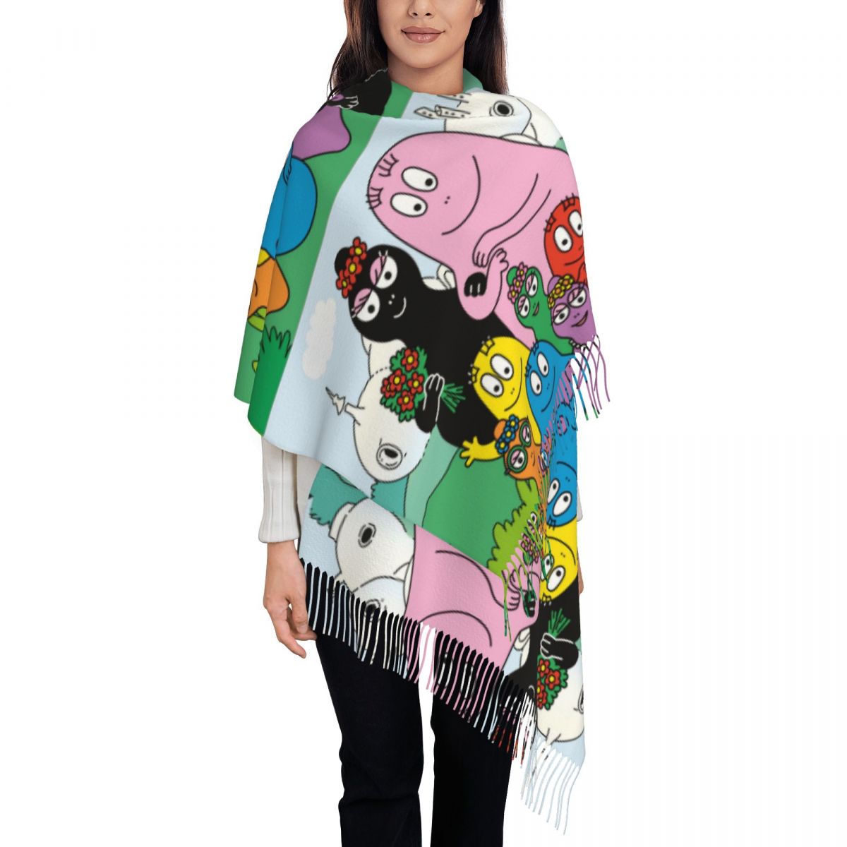 Pashmina Wrap Large - Les Barbapapa Familie Sjaals Wraps Vrouwen