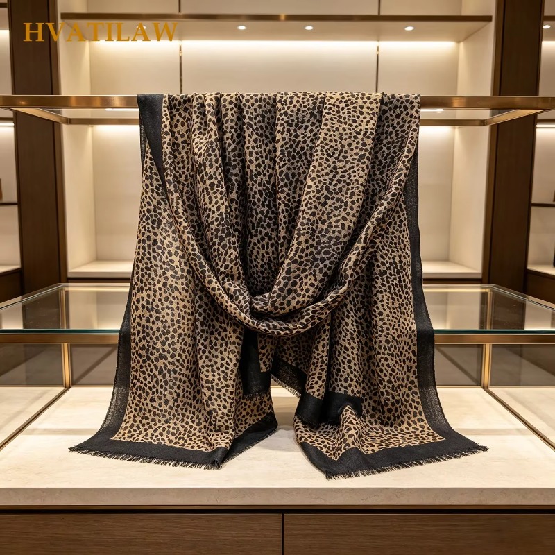Pashmina Wrap Large - 2026 Nieuwe sjaal met luipaardprint, 100%