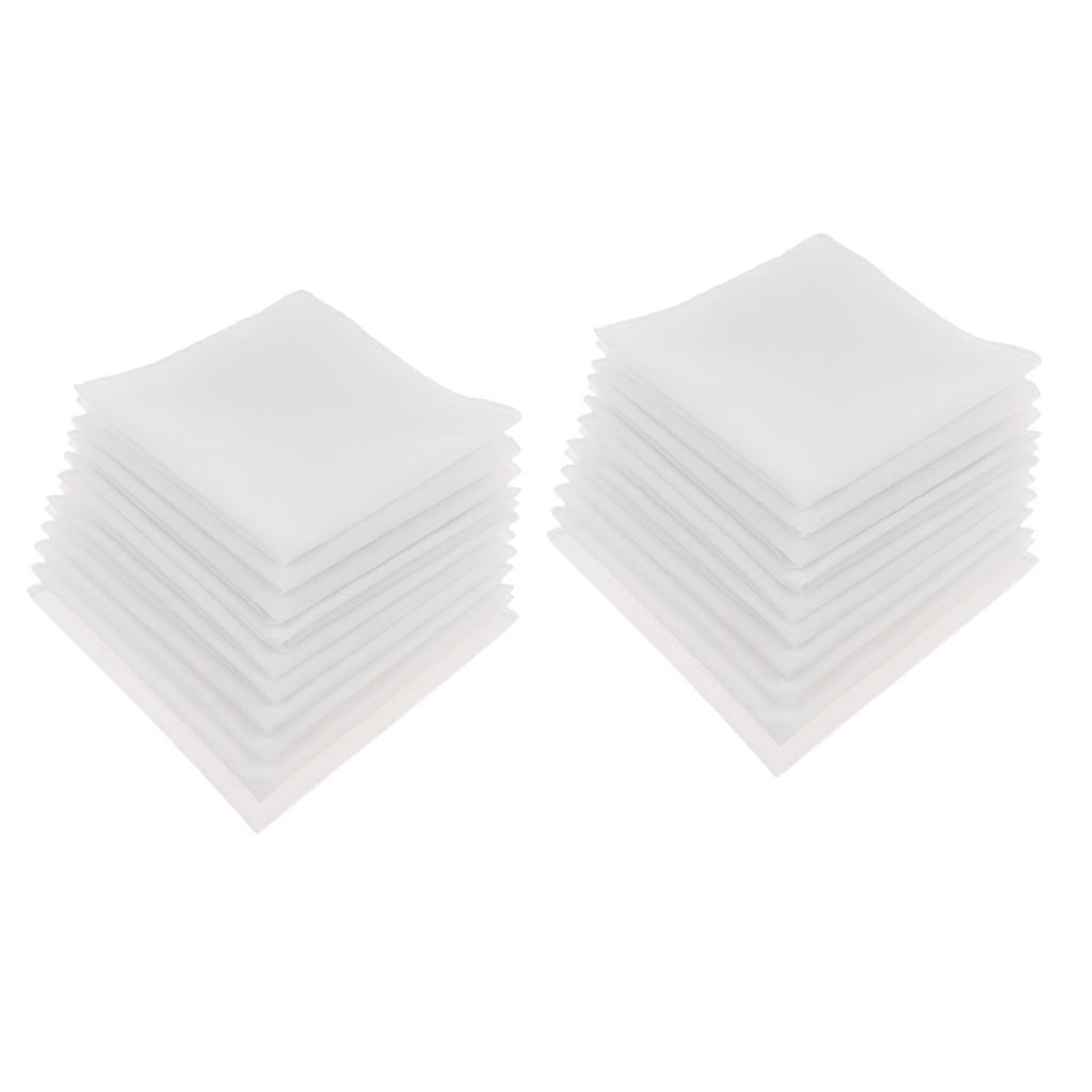 Handkerchief Cotton Men - Set witte katoenen zakdoeken, effen, veelzijdig,
