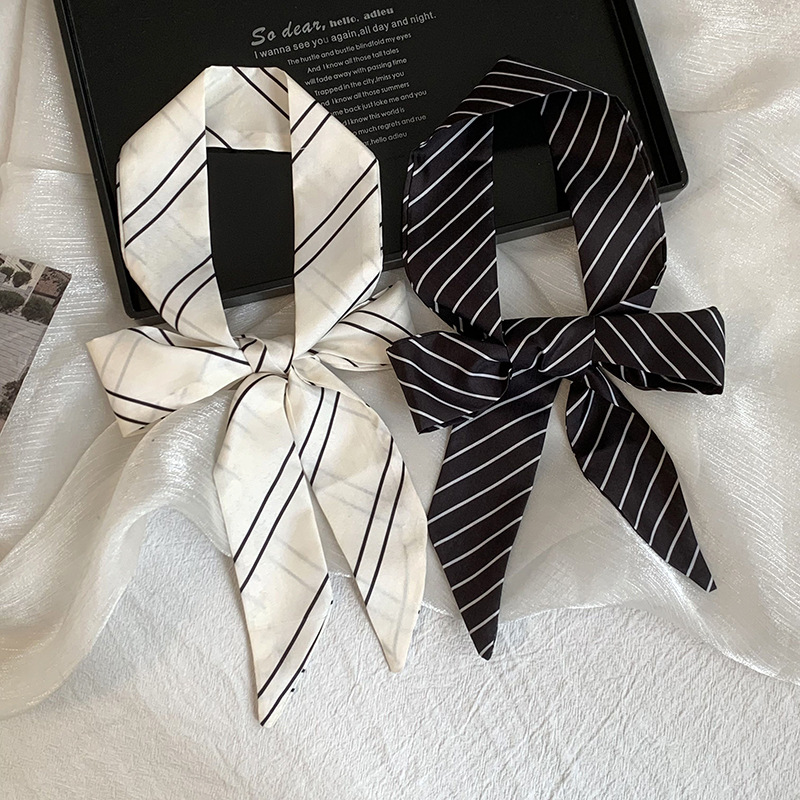 Silk Tie Striped - Zomer nieuwe gestreepte zijden sjaal lange