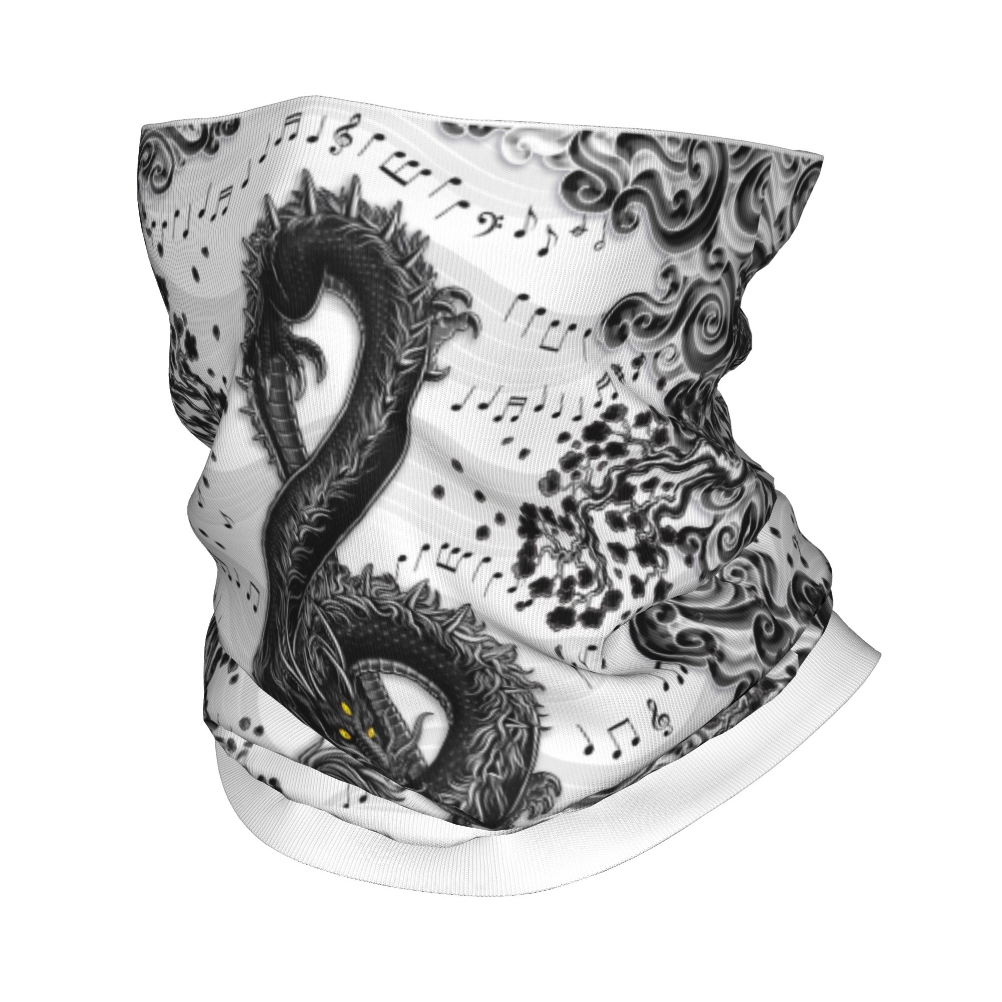 Neck Warmer Tube - Aangepaste G-sleutel Muziek Dragon Art Winter