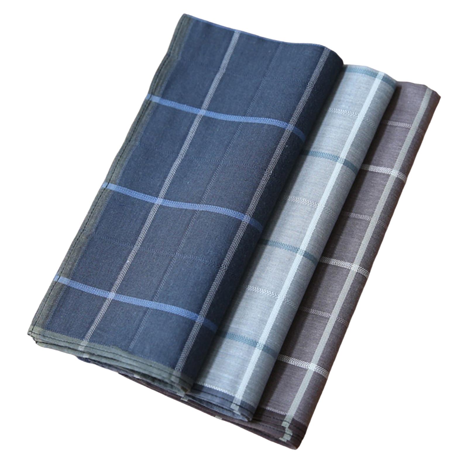 Handkerchief Cotton Men - 3 stuks heren zakdoeken met ruitpatroon,