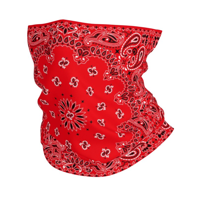 Neck Warmer Tube - Rood Paisley Art Bandana Patroon Winter