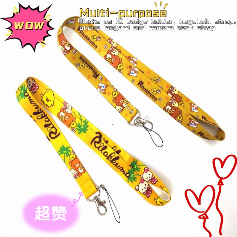 Lanyard Badge Holder - Kawaii Rilakkuma Anime-sleutelkoord | Nekband voor