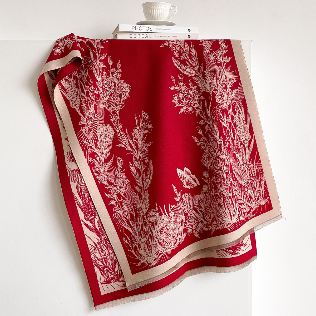 Pashmina Wrap Large - Imitatie Kasjmier Sjaal Dames Omzoomd Dikke