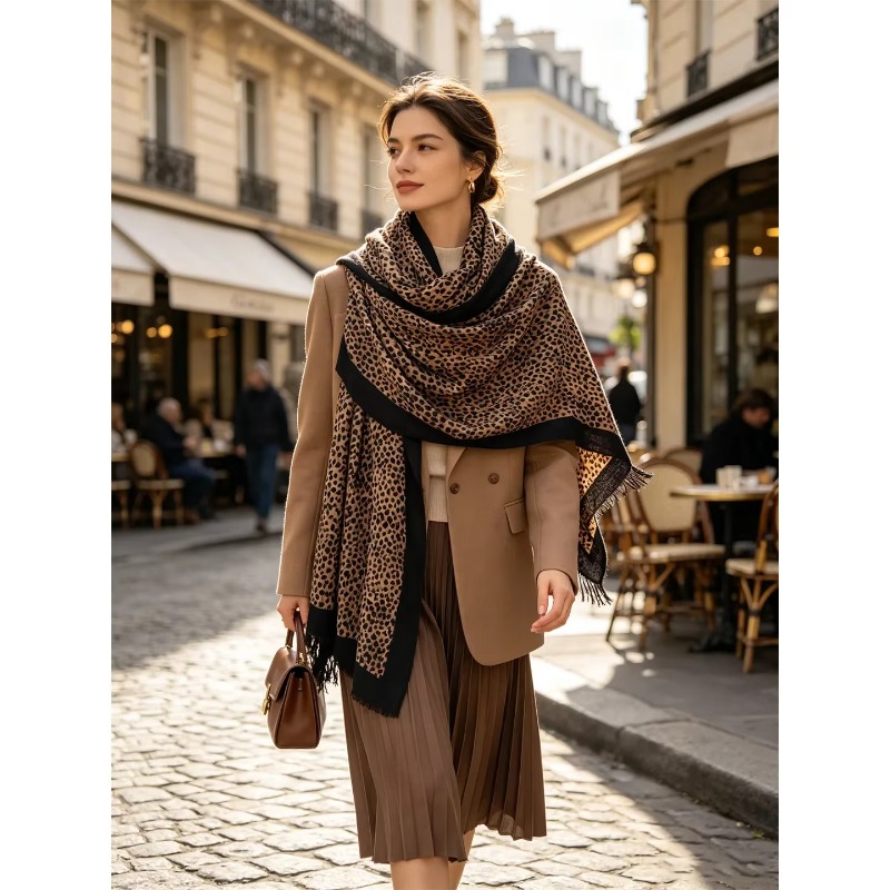2026 Nieuwe sjaal met luipaard - Pashmina Wrap Large recensie en prijs